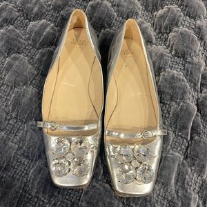 Frances Valentine silver flats